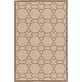 thumbnail image 1 of Unique Loom Trellis Collection Lattice Geometric Border Transitional Indoor and Outdoor Flatweave Area Rug, 5' 3" x 8', Beige/Brown, 1 of 2