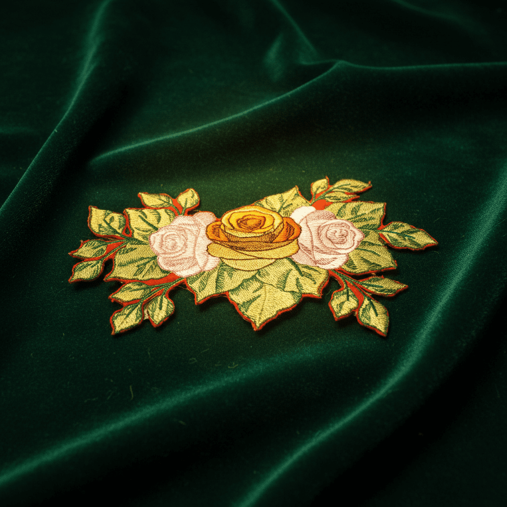 Custom Romantic Rose [Beautiful Rose] Embroidered Iron on/Sew Patch (4.5" x 4.5") [Made in USA]