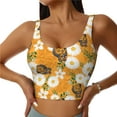 thumbnail image 2 of Lsque White Floral and Butterflies Printed Women'S Sports Bra, Compression, Moisture Wicking, High-Impact Sports Bra For Women,Supportive sports bra-XX-Large, 2 of 9