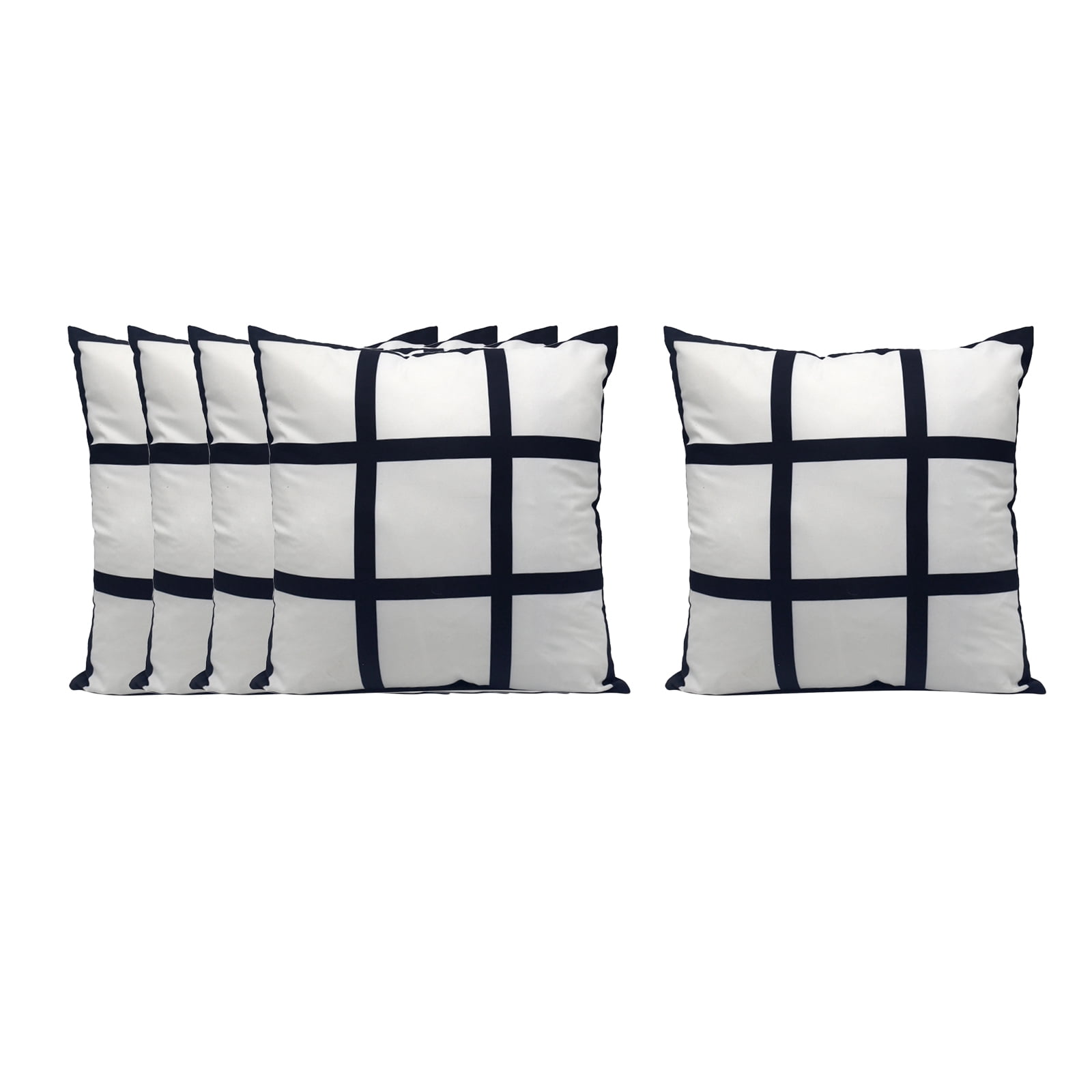 5 Pcs Sublimation Panel Pillow Case DIY Polyester Cushion Cover 15.7 x