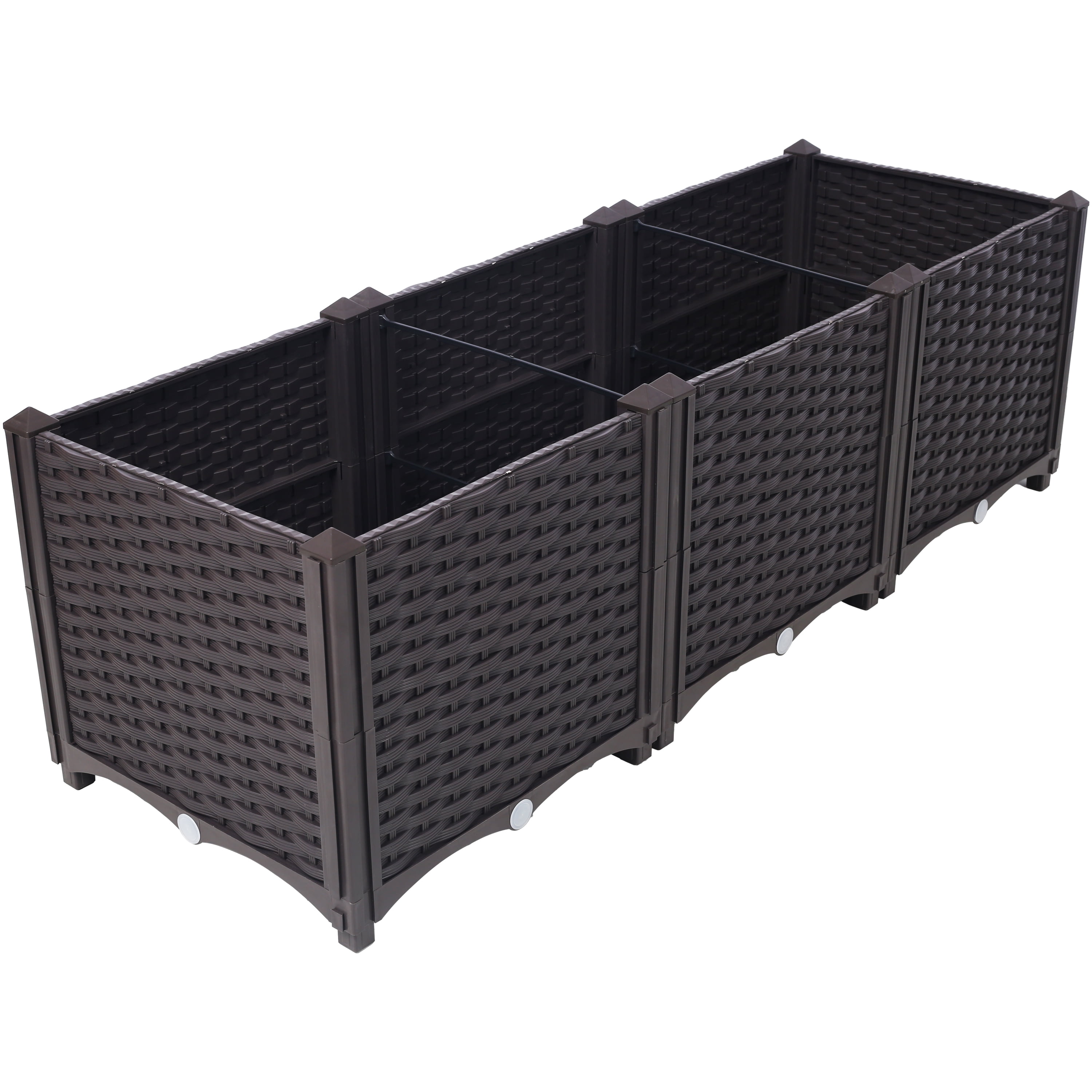 Deep Raised Garden Bed Plastic Planter Boxes for Vegetables Flowers Herbs and Succulents,Self-Watering Planter Box Raised Bed to Grow Flowers, Herbs & Vegetables