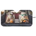 thumbnail image 3 of Xixirimido Car Windshield Sun Shade Foldable Sunshade Front Window Cover Sun Visor for Trucks SUVs Sedan Universal Car Interior Accessories, Funny Capybaras, 3 of 8