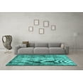 thumbnail image 3 of Ahgly Company Indoor Square Persian Turquoise Blue Traditional Area Rugs, 6' Square, 3 of 4