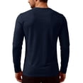 thumbnail image 4 of Yifymode Men's Henley Linen Long Sleeve T Shirts, Lightweight Button Crewneck Casual Tops for Daily Outdoor Leisure Athletic Wear, 4 of 5