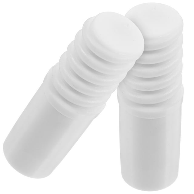 TEHAUX White Plastic Cylindrical Threaded Tip for Broom Handle Extension Pole 2Pcs 11.8x0.63x0.63in