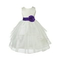 thumbnail image 3 of Ekidsbridal Ivory Cadbury Shimmering Organza Flower Girl Dress Junior Beauty Pageant Mini Bridal Gown Ballroom Dance Recital 4613T M, 3 of 3