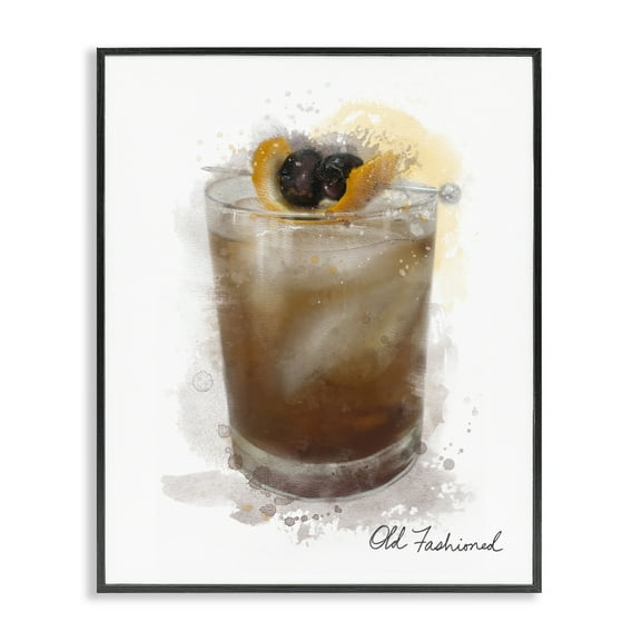 Stupell Industries Old Fashioned Splash Food & Beverage Painting Black Framed Art Print Wall Art, 11 x 14