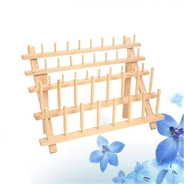 Wooden Thread Rack for Storage Durable Natural Wood Can Be Stained or Painted Khaki Color 7.5 x 4.5 Inches