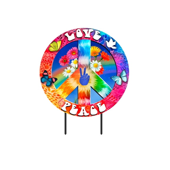Briarwood Lane Spring Metal Art 25x18 Peace and Love For Spring Metal Art