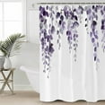 thumbnail image 2 of Small Stall Shower Curtain 36x78 Inch Narrow Half Size Purple Eucalyptus Leaves Bath Curtains Bathroom Decor Watercolor Summer Botanical Waterproof Fabric Shower Curtain Set with Hooks 36 Inch, 2 of 6