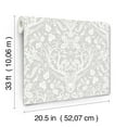 thumbnail image 5 of Chesapeake Kiwassa Grey Antler Damask Wallpaper, 5 of 6