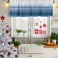 thumbnail image 6 of Haze Blue White Ombre Valances for Windows, Decorative Rod Pocket Window Valance Curtains, Vintage Gradient Striped Aesthetics Short Curtain Drapes for Kitchen/Living Room, 2 Panels, 42" W x 12" L, 6 of 8