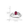thumbnail image 3 of 1/2 Carat (Ctw) Lab-Created Ruby Ring in Rhodium Plated Sterling Silver for Women, 3 of 5