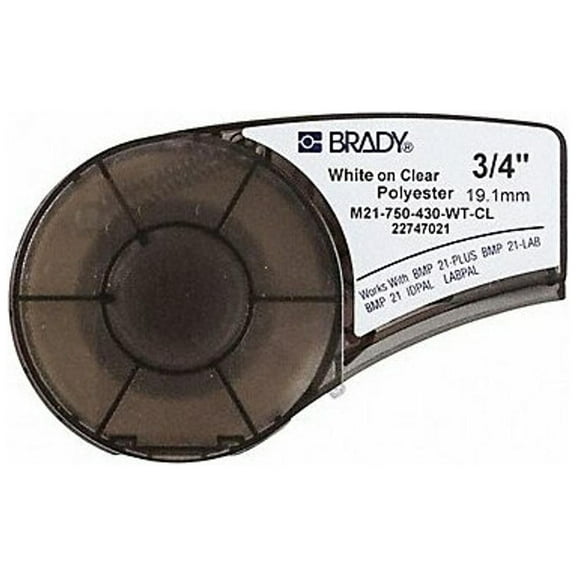 Brady Label Tape Cartridge,Permanent Printer M21-750-430-WT-CL