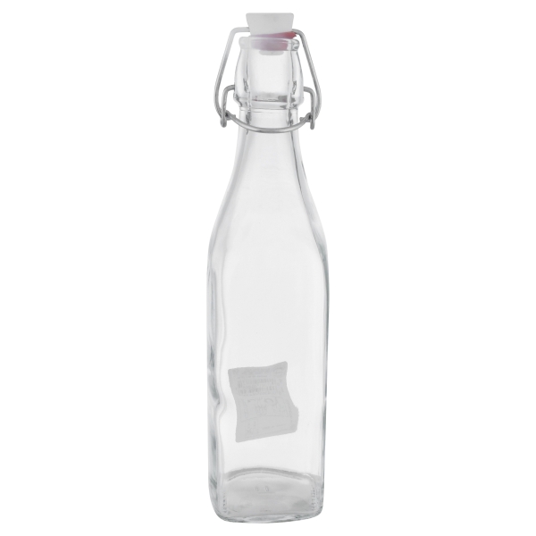 Bormioli Rocco Square Glass Swing Top Bottle 17 oz
