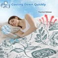 thumbnail image 3 of Boho Teal Green Floral Cooling Blanket,Lightweight Breathable Summer Throw Blanket with Double Sided Cold Effect,Vintage Farmhouse Paisley Leaf Picnic Blankets Bed Sheet for Hot Sleepers 60"x80", 3 of 8