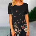 thumbnail image 1 of SMihono Hauts pour Femmes Été Mode Décontractée Femme Blouse à Col Rond Imprimée Manches Courtes T-Shirt Été Hauts T-Shirt Oversize pour Femmes, 1 of 4