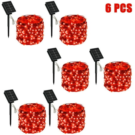 

Solar String Lights 20M/65Ft 200 LEDs Solar Powered Energy Copper Wire Fairy String Light Lawn Lamp with 8 Different Lighting Modes Effects 6 PACK