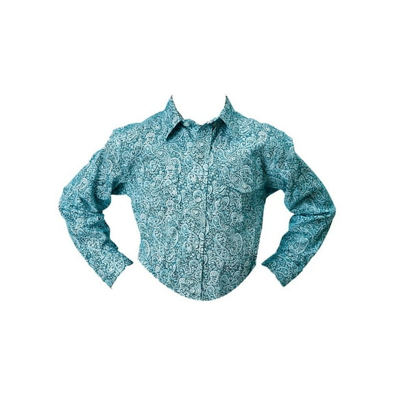 Roper Western Shirt Boys Paisley Snap L/S L Green 03-030-0225-2108 GR