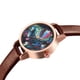 thumbnail image 4 of Reloj unisex de moda con esfera redonda y elegante reloj de pulsera analógico de cuarzo (banda marrón con espejo negro), 4 of 4