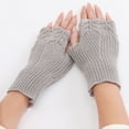 thumbnail image 4 of UJNDER Fingerless Gloves for Women Half Finger Winter Stretchy Knit Fingerless Mittens Unisex for Comfortable Wear Grey One Size, 4 of 7