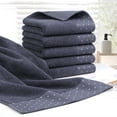 thumbnail image 2 of Unique Bargains Cotton 600 GSM Absorbent Hand Towel Set 14" x 30" Slate Grey 6 Pcs, 2 of 8