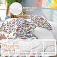 thumbnail image 3 of Boho Leaf Bedding 3 Piece Duvet Cover Set Full Size, Orange Red Spring Farmhouse Pastoral Tribal Soft Microfiber Comforter Cover with Zipper Closure & Pillowcases, Wrinkle & FadeResistant Quilt Cover, 3 of 9