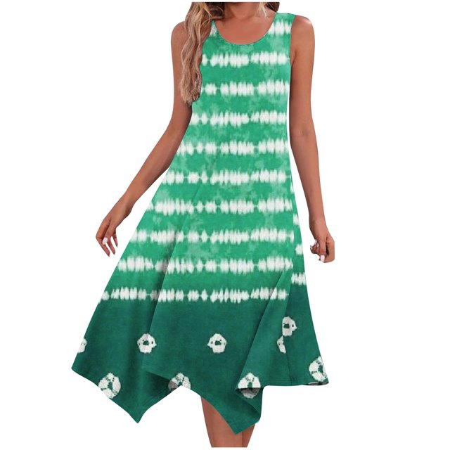Pisexur Robes d'Été pour Femmes Décontractées Amples Douces Robe de Plage Ourlet Mouchoir Maxi Robes Débardeurs Irrégulières Col Rond Manches Courtes Poches Robe T-Shirt Évasée