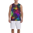 thumbnail image 4 of Easygdp Bright Universe Men's Mesh Basketball Jersey Quick Drying Sleeveless Shirts Fitted Muscle Tank Tops Sport Round Neck T-Shirt - Medium, 4 of 9