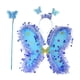 thumbnail image 1 of Disfraz de mariposa para niñas, fácil de usar, con alas de mariposa y diadema para festividades. azul, 1 of 8