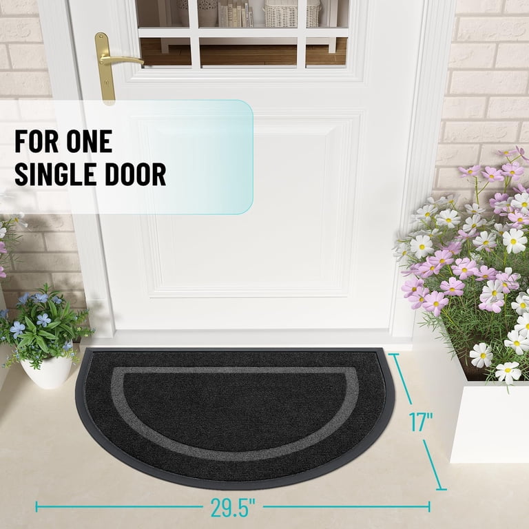 Buganda Half Round Heavy Duty Rubber Doormat, 29.5x17" photo 2