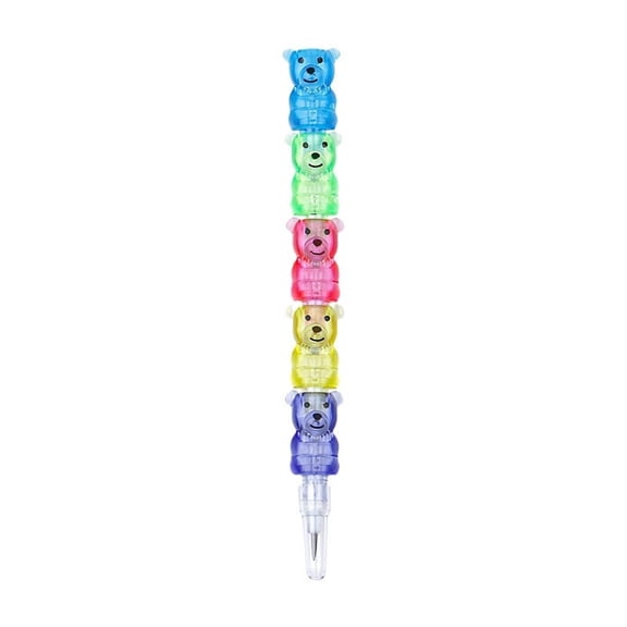 Cute Interlocking Bear Design Non-Sharpening Pencils For Writing And Drawing Fun Set Includes 10 Adorable Pencils