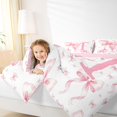 thumbnail image 3 of spefrowx Cute Bow Monogrammed Twin Comforter Sets for Kids, Pink Letter M Print Bedding Set, Pink Reversible, 2-Piece, 1 Comforter and 1 Pillowcase, 3 of 6