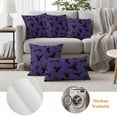 thumbnail image 6 of Halloween Outdoor Waterproof Pillow Covers, Purple Black Animal Crow Fall Holiday Decorative Square Throw Pillowcase Sofa Cushion Sham for Patio/Couch/Chair, 26"x26" 2 Pack, 6 of 8