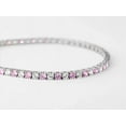 thumbnail image 2 of Mangal Jewels 9Ct Round Cut Pink Sapphire And Diamond Tennis 7 Inch Womens Bracelet 14K White Gold Plated, 2 of 2