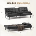 thumbnail image 4 of Shahoo Convertible Folding Futon Sofa Bed Sleeper Couch for Living Room Faux Leather Upholstered Loveseat My Lux Decor Round, 4 of 7