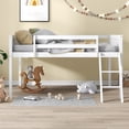 thumbnail image 5 of MODERNLUXE Full Size Wood Loft Bed, Low Profile Bed with Ladder, White, 5 of 11