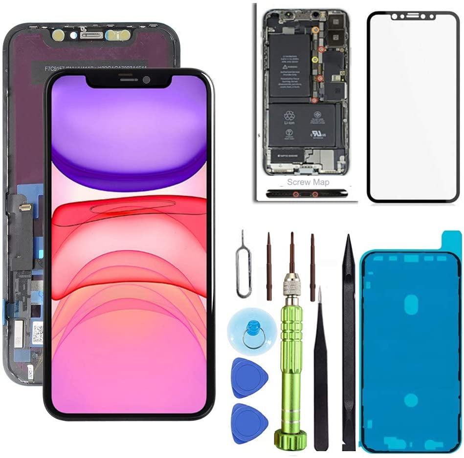 For Iphone 11 Screen Replacement 6 1 Inch Lcd Touch Screen Display Digitizer Repair Kit Assembly With Complete Repair Tools And Screen Protector Walmart Com For Iphone 11 Screen Replacement 6 1 Inch Lcd Touch Screen Display Digitizer Repair Kit Assembly With Complete Repair Tools And Screen Protector Walmart Com