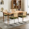 thumbnail image 6 of Classic Style Dining Chairs in Set of 2 | Olive Green Chairs for Dining Area | Rattan Back Enhances Airflow | Double Steel Pipe Ensures Durability, 6 of 7