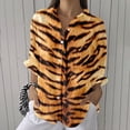thumbnail image 1 of YLHFASHION Chemise à Imprimé Floral Rétro pour Femmes, Imprimé Géométrique Abstrait, Chemise à Imprimé Artistique, Chemise Décontractée à Imitation Ligne, Col en V, jusqu'à 50 % de Rabais, Chemises pour Femmes, 1 of 4