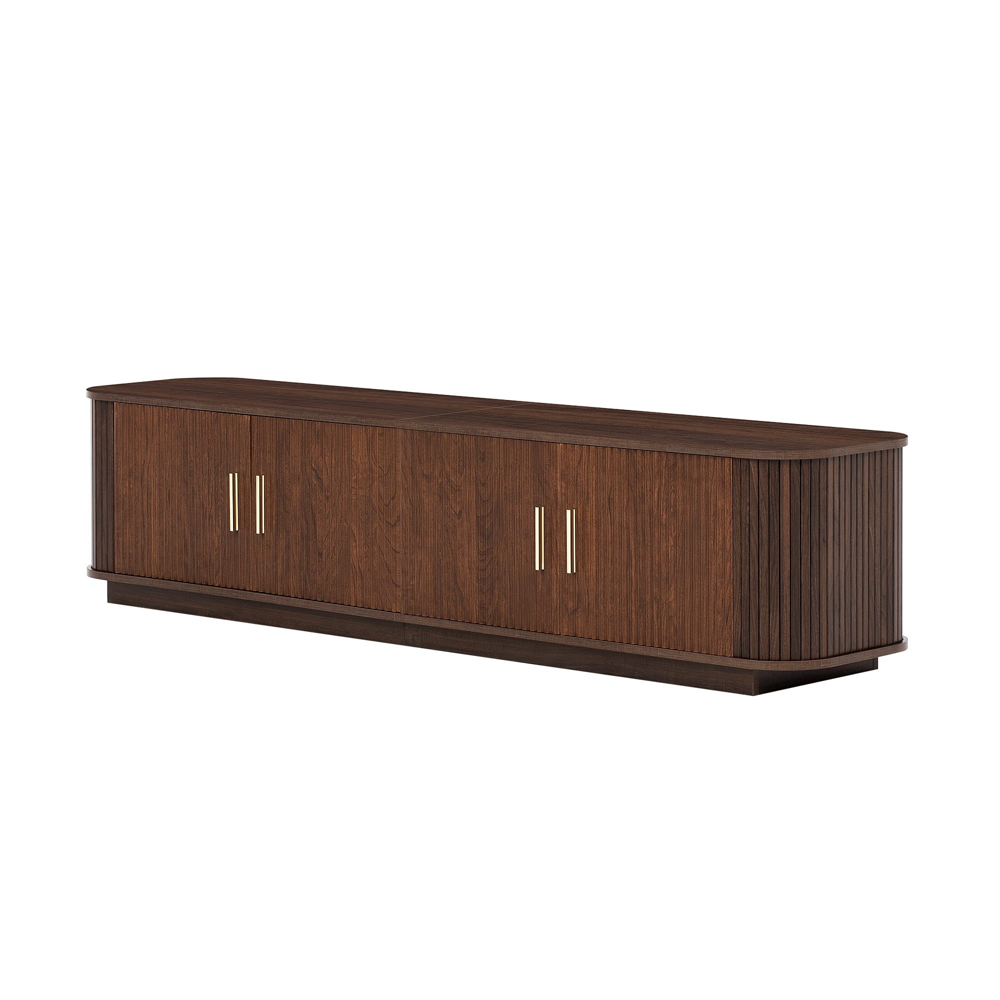 Homy Casa 70.9" TV Stand, Fluted Media Console with Storage Doors and Cable Holes