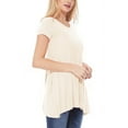 thumbnail image 2 of Women's Casual Short Sleeve Relaxed Fit Round Neck Side Pockets Tunic Top, 2 of 4