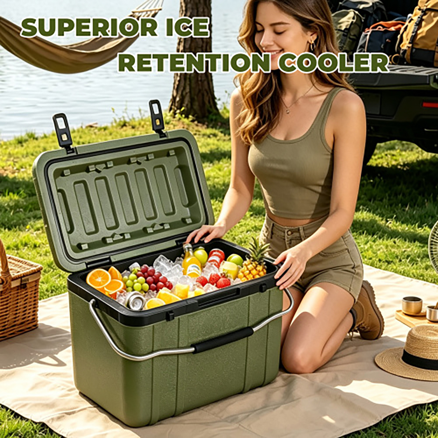 Elleree Caja Hielera Rotomoldeada 25 Cuartos, Aislada con Retención de Hielo 5-7 Días para Camping, Tailgating, Playa 3