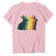 thumbnail image 4 of Camisetas de cuello redondo para mujer Camisetas con estampado de conejo de Pascua Camiseta de manga corta Blusa Tops Fridja bn1941, 4 of 4