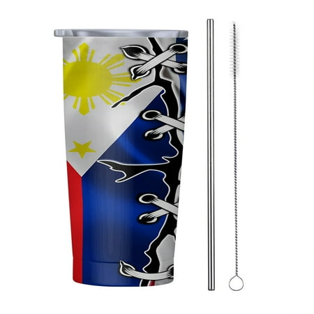 

Filipino American flag 20oz Tumbler Insulated Stainless Steel Water Bottle Portable Travel Coffee Tea Mug Cup