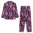 thumbnail image 4 of Kuiaobaty Purple Mushroom Print Women Pajama Sets Long Sleeve Button Up Sleepwear Nightwear Soft Pjs Lounge Sets with Tops and Pants Holiday Nightgown Party Clothes, Size XL, 4 of 7
