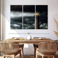 thumbnail image 3 of Elephant Stock Lighthouse During Storm Wall Art - Horizontal Multi Panel Canvas - Living Room Wall Decor - Nautical Multi Panel - Orange And Gray Decor - 65" x 42", 3 of 8