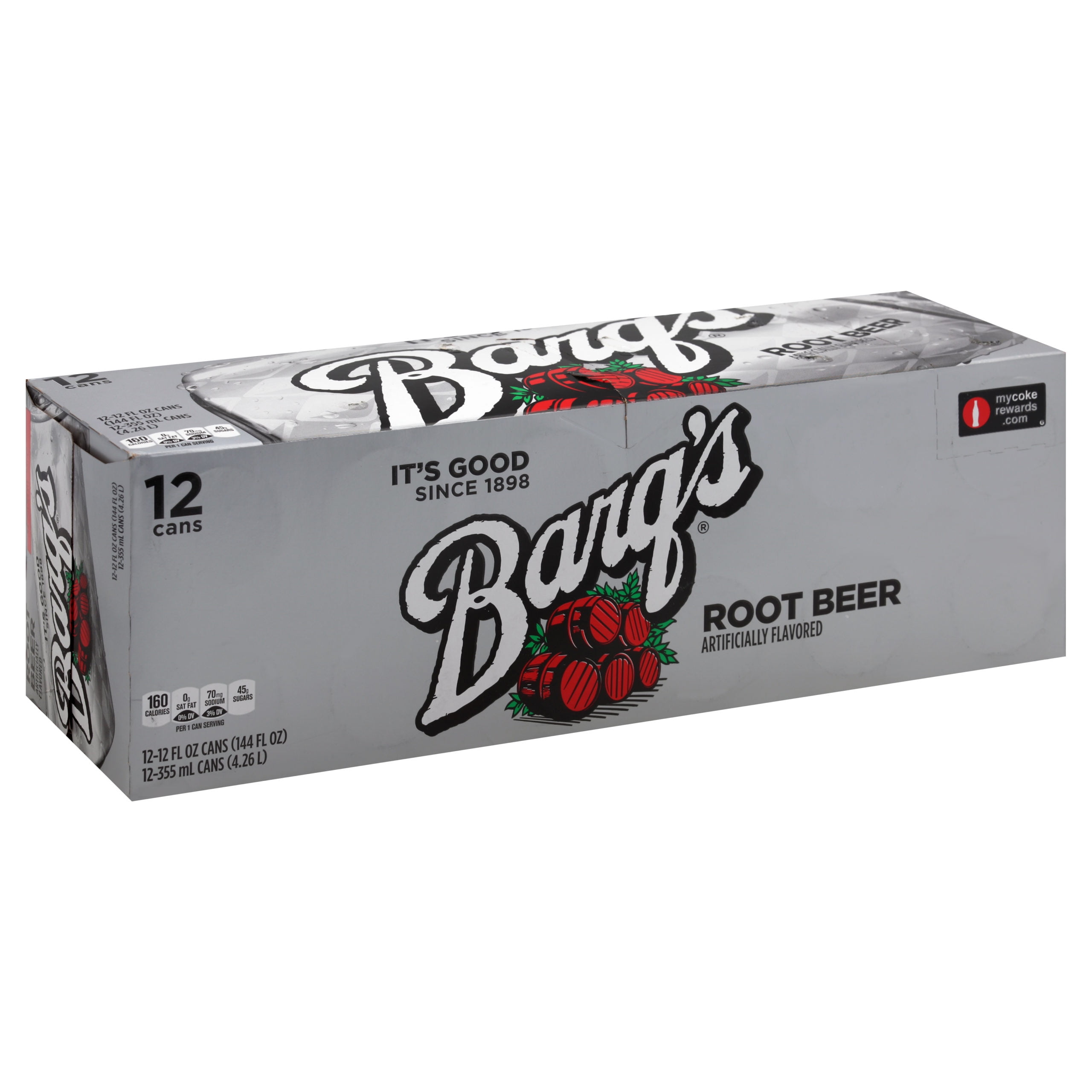 Barq's Root Beer Soda Pop 12oz Cans (Pack of 24)