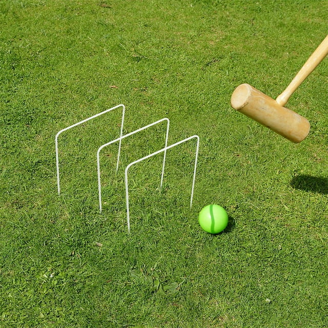 Estbridge 8 Pcs Accessoires de Jeu de Pelouse Pièces de Jeu de Croquet d'Extérieur Guichets de Croquet Anneaux de Croquet en Fer Guichets de Croquet pour Jeu Extérieur