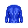 thumbnail image 2 of JanJean Kids Girls Shiny Metallic Dance Shirts Long Sleeve Sparkle T Shirt Hip Hop Jazz Tops Pullover Royal Blue 120, 2 of 5